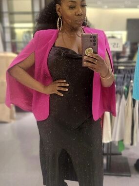 Zara Hot Pink Cape Blazer